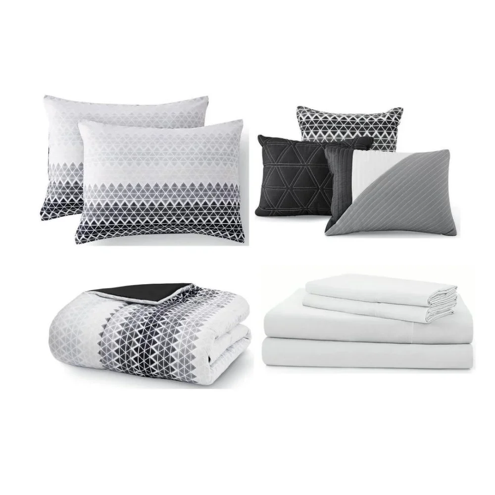 NEW FULL SIZE 10 Piece Bed in a Bag Comforter Bedding Sheets 3 Decorative pillow
